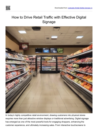 How to Drive Retail Traffic with Effective Digital Signage