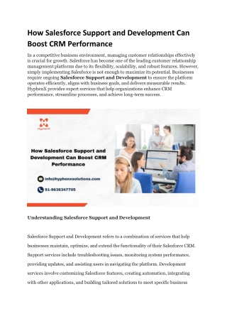 How Salesforce Support and Development Can Boost CRM Performance