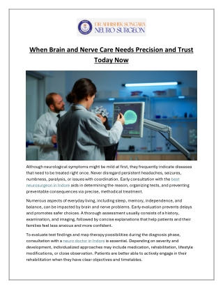 When Brain and Nerve Care Needs Precision and Trust Today Now