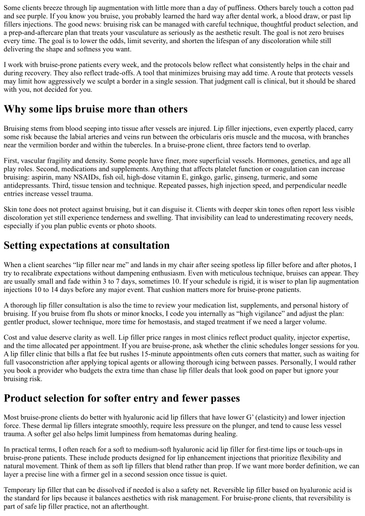 PPT - Lip Filler Protocols for Bruise-Prone Clients PowerPoint ...