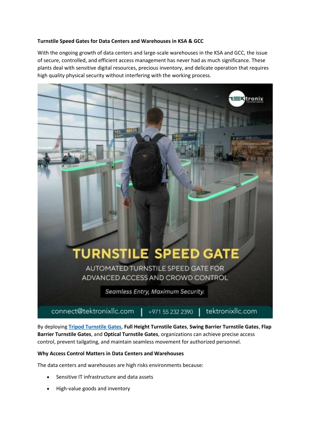 PPT - Turnstile Speed Gates for Data Centers and Warehouses in KSA ...