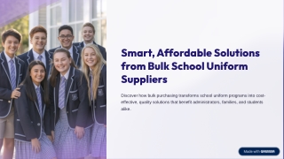 Smart Affordable Solutions from Bulk School Uniform Suppliers