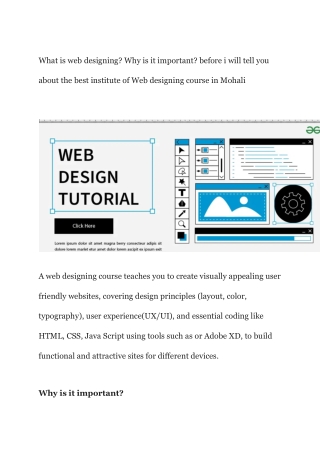 what is web designing why is it important before