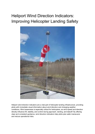 Heliport Wind Direction Indicators_ Improving Helicopter Landing Safety