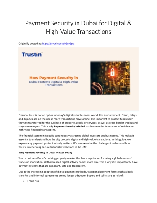 How Payment Security in Dubai Protects Digital High-Value Transactions