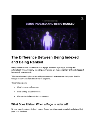 From Indexed to Ranked: Understanding How Google Builds Trust