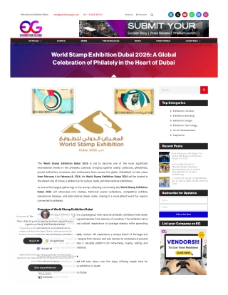 World Stamp Exhibition Dubai 2026