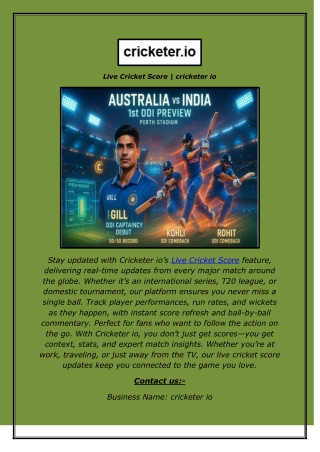 Live Cricket Score  cricketer io