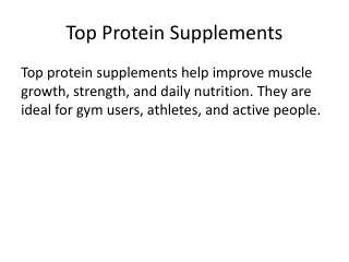 Top Protein Supplements SEO Presentation
