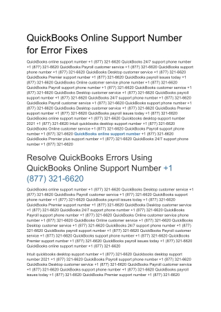 QuickBooks Online Support Number for Error Fixes