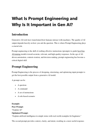 What Is Prompt Engineering and Why Is It Important in Gen AI_Credo Systemz
