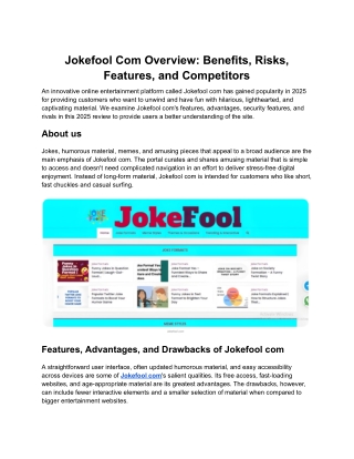 Jokefool Com Overview_ Benefits, Risks, Features, and Competitors