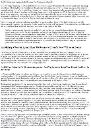 Non-surgical Treatments For Jowl Reduction