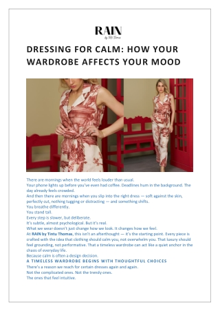 Dressing for Calm: How Your Wardrobe Affects Your Mood