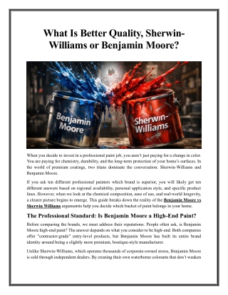 Sherwin-Williams vs Benjamin Moore