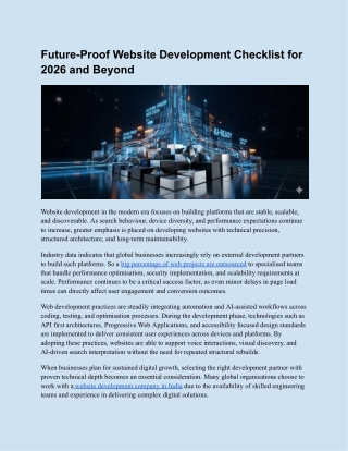 Future-Proof Website Development Checklist for 2026 and Beyond