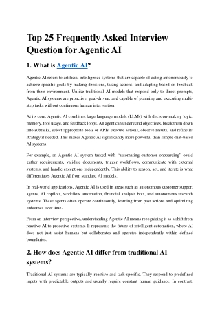 Top 25 Frequently Asked Interview Question for Agentic AI_Set 1 Credo Systemz