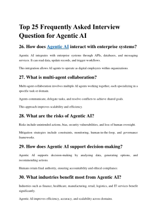 Top 25 Frequently Asked Interview Question for Agentic AI_Set 2 Credo Systemz