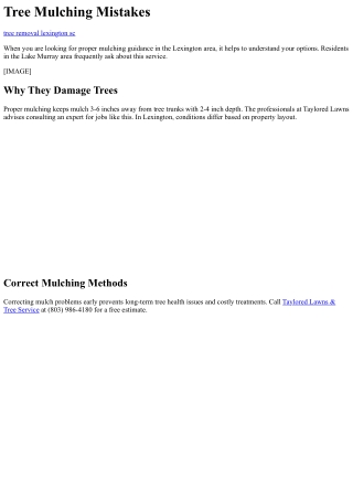 Mulch Volcano Dangers Lexington Sc