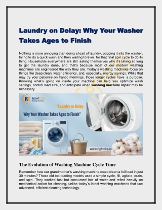 Laundry on Delay Why Your Washer Takes Ages to Finish