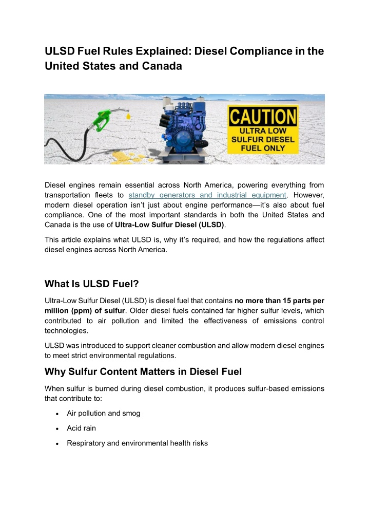 Ulsd Label PPT - ULSD Fuel Rules Explained: Diesel Compliance in the United States ...