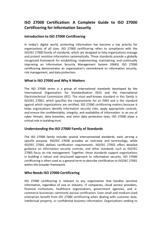 ISO 27000 Certificering