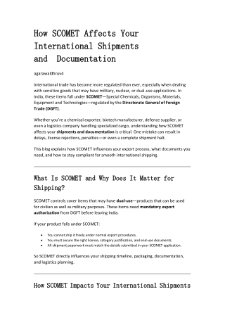 How SCOMET Affects Your International Shipments an