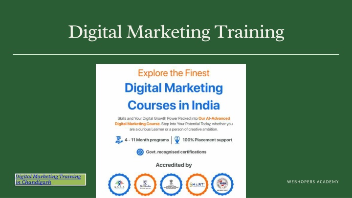 PPT - Advanced Digital Marketing Training in Chandigarh for Career ...