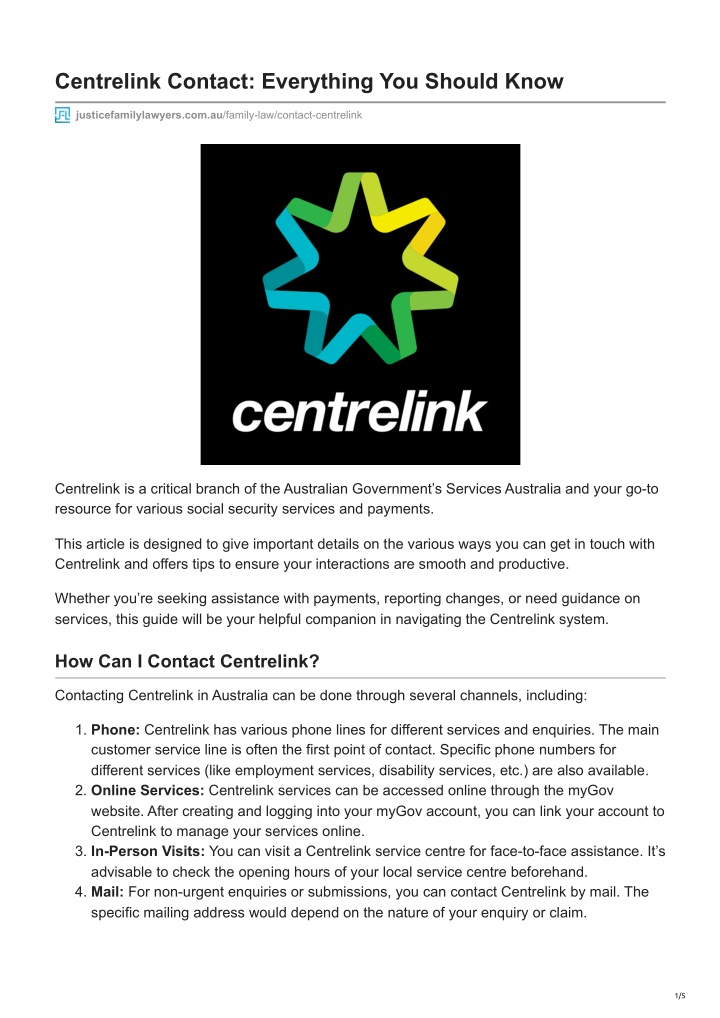 PPT - Centrelink Contact: Everything You Should Know PowerPoint ...