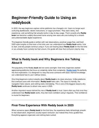 Beginner-Friendly Guide to Using an reddybook