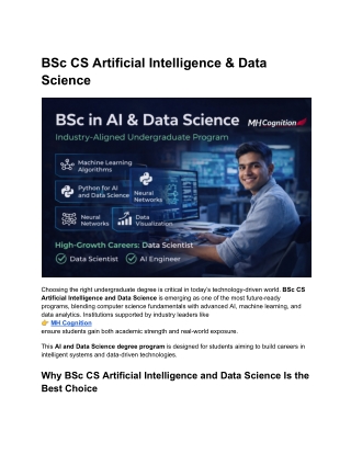 BSc CS Artificial Intelligence & Data Science