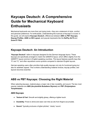 Keycaps Deutsch_ A Comprehensive Guide for Mechanical Keyboard Enthusiasts