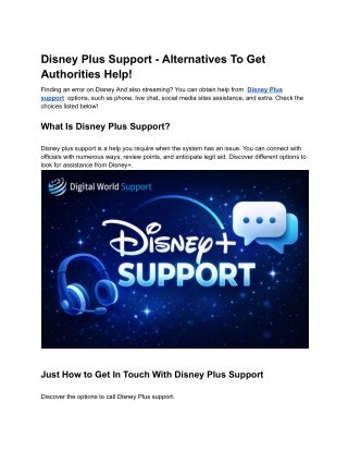 Disney Plus Support - Options To Get Official Help