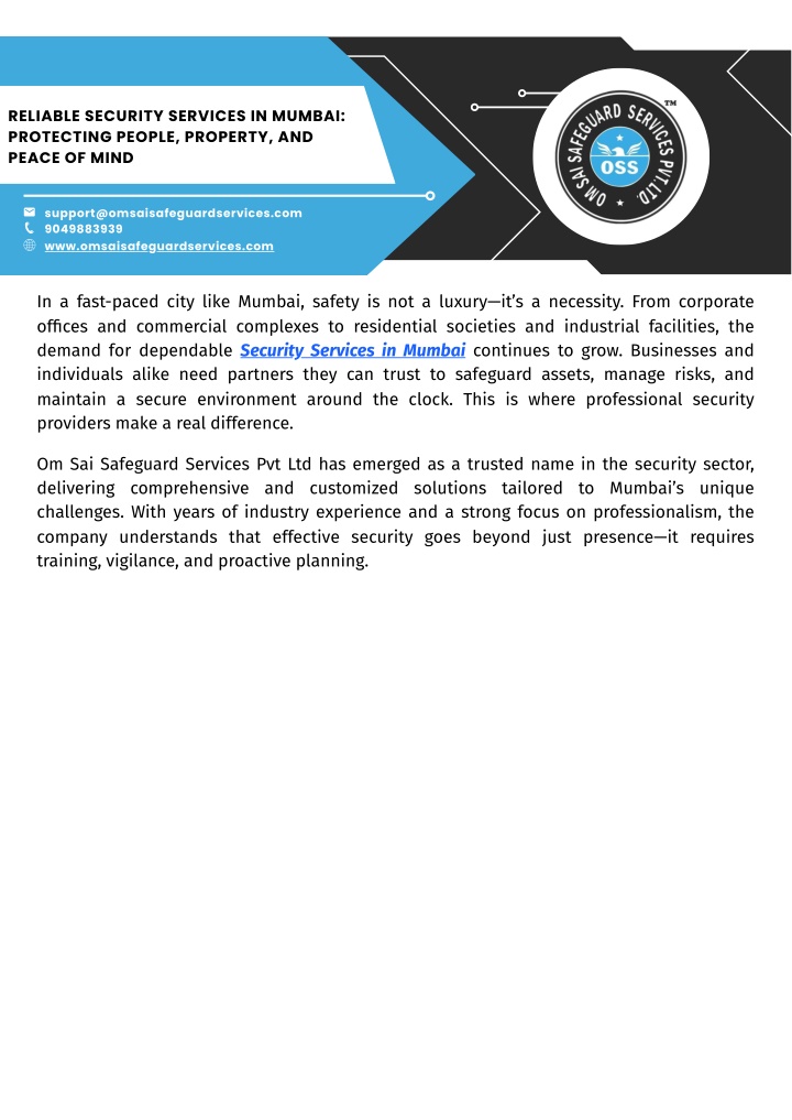 PPT - Trusted Security Services in Mumbai for Homes, Offices ...