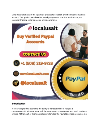 How Do I Purchase a Verified PayPal Business Account_
