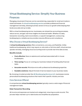 Virtual Bookkeeping Service