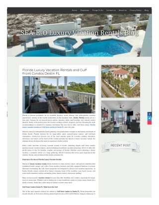 Florida Luxury Vacation Rentals  Gulf Front Condos Destin FL