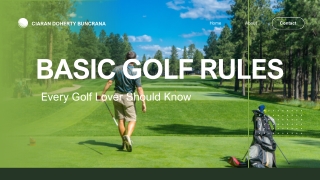 From Tee to Green: Learn Basic Golf Rules with Ciaran Doherty Buncrana