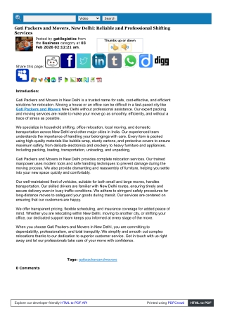 Gati Packers and Movers: Reliable Packing and Shifting Services