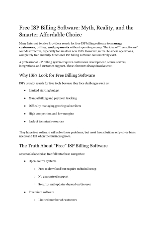 Free ISP Billing Software_ Myth, Reality, and the Smarter Affordable Choice