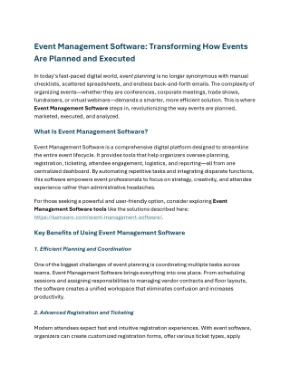 Event Management Software: Transforming How Events Are Planned and Executed