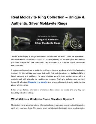 Real Moldavite Ring Collection – Unique & Authentic Silver Moldavite Rings