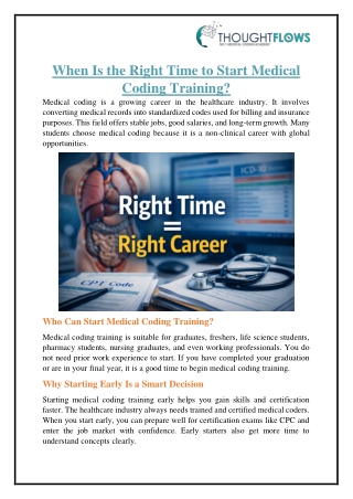 when is the right time to start medical coding