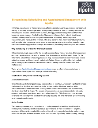 Streamlining Scheduling and Appointment Management with Apollo