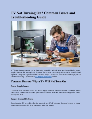 TV Not Turning On Common Issues and Troubleshooting Guide