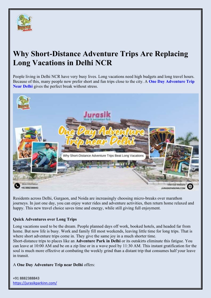 PPT - Why Short-Distance Adventure Trips Beat Long Vacations PowerPoint ...