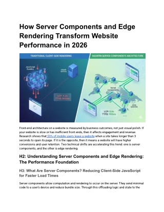 How Server Components and Edge Rendering Transform Website Performance in 2026