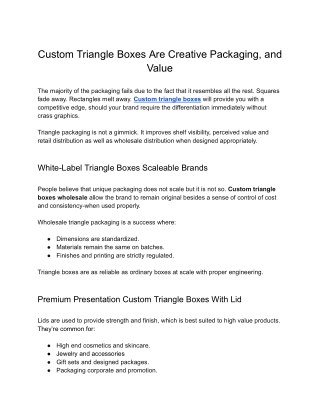 Custom Triangle Boxes Are Creative Packaging, and Value
