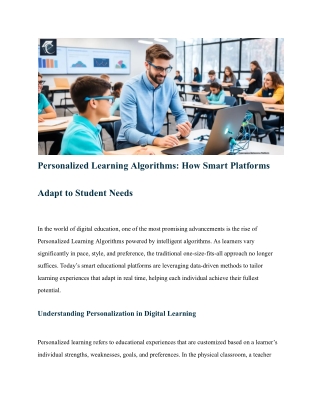 Personalized Learning Algorithms_ How Smart Platforms Adapt to Student Needs