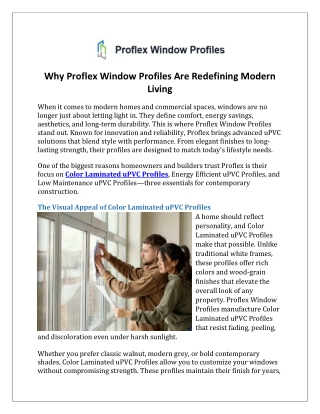 Why Proflex Window Profiles Are Redefining Modern Living